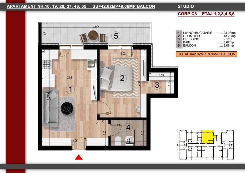 Studio, 2 cam. la aprox. 15 min metrou Leonida sau Berceni.